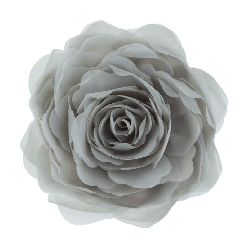 JWH Stereo Flower Throw Pillow Covers Aesthetic Decorative Floral Accent Pillow Cases Round Cushion Handmade Pillowcase for Bedroom Bed Couch Living Room 12 Inch Light Grey - Image 1